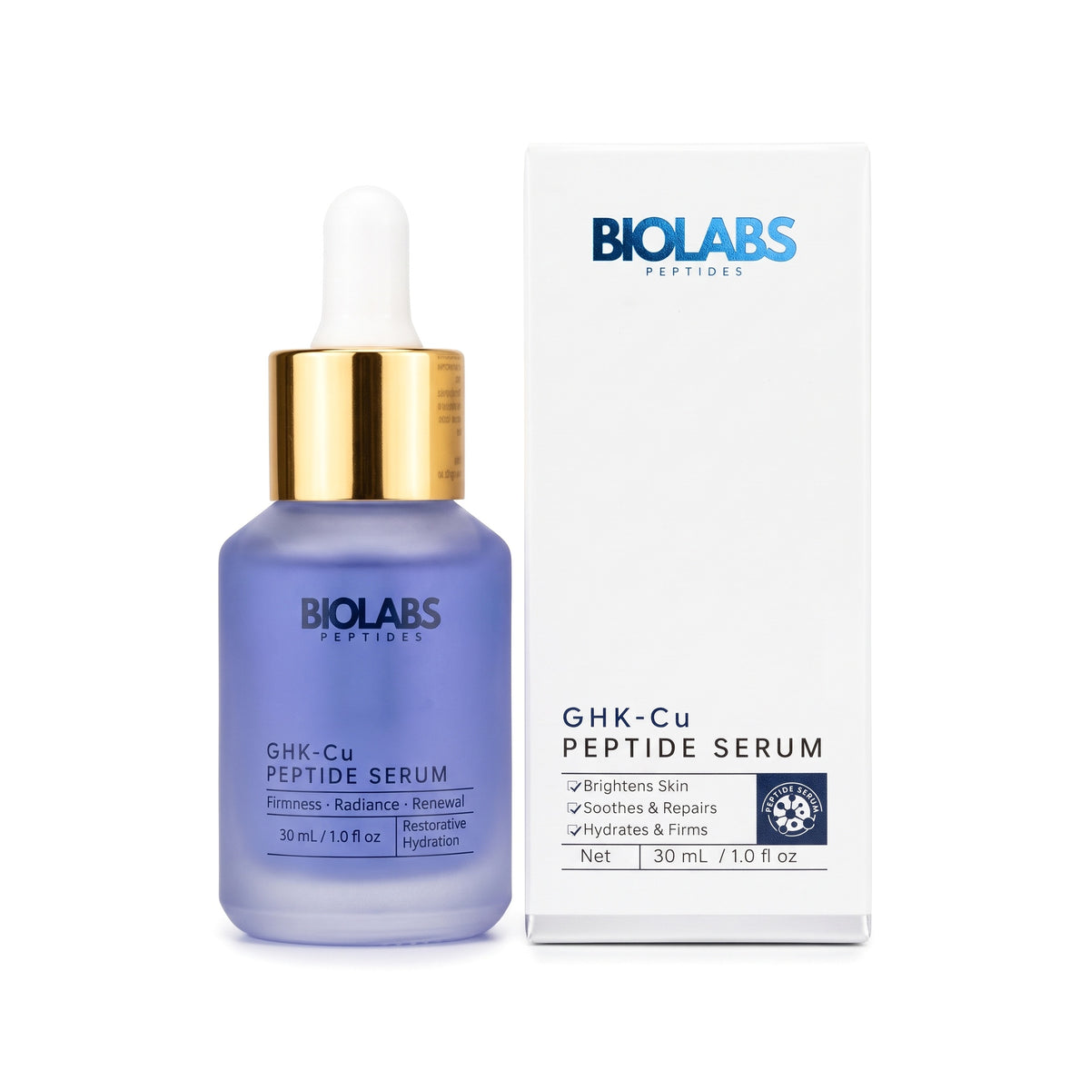 Biolabs 2% GHK-Cu Copper Peptide Face Serum bottle and box