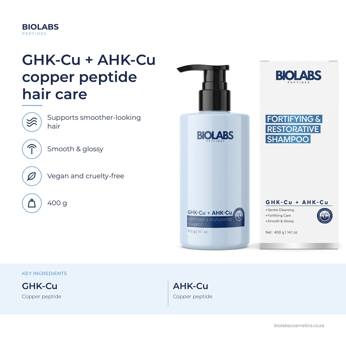 Biolabs GHK-Cu + AHK-Cu Shampoo 400g product information