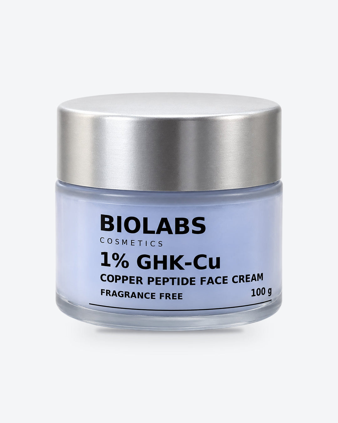 Biolabs 2% GHK-Cu Serum + 1% Face Cream Pair: 1% GHK-Cu Copper Peptide Face Cream, Fragrance-Free 100g packshot