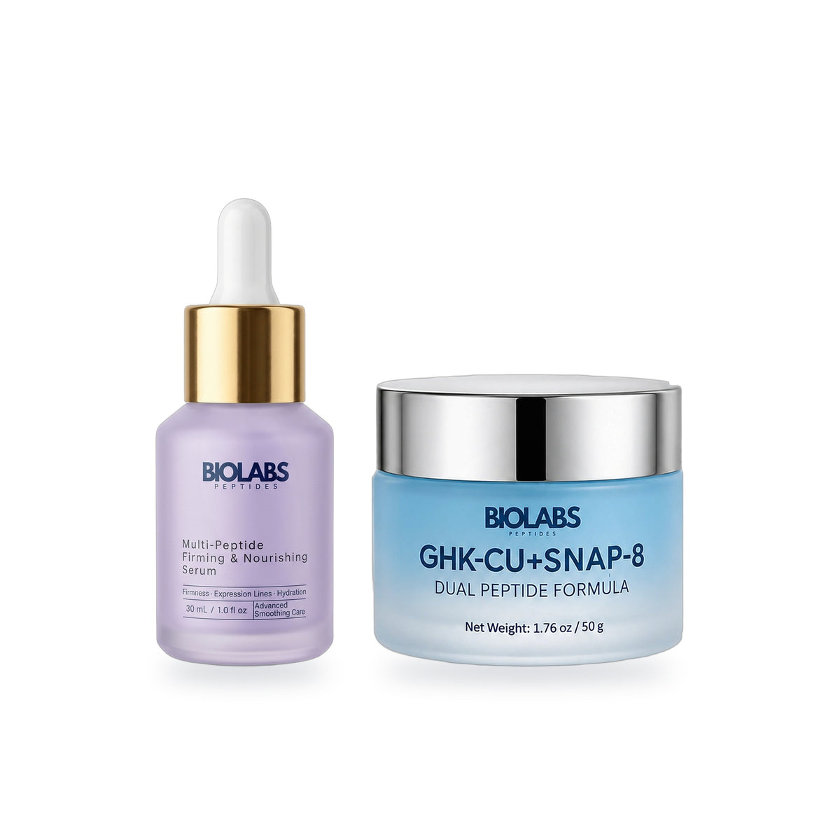Biolabs SNAP-8 Face Pair: Multi-Peptide Serum and GHK-Cu + SNAP-8 Renewal Cream